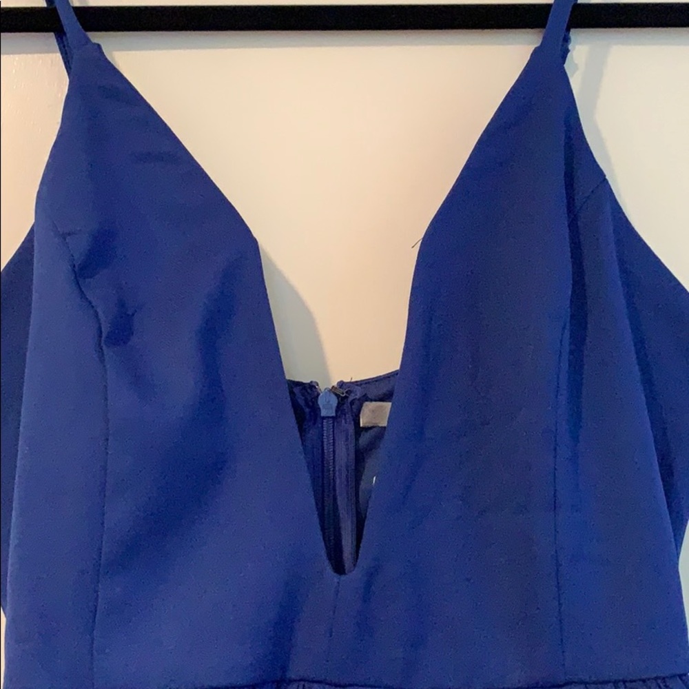 NWT. Deep V Royal Blue Romper - Picture 4 of 7